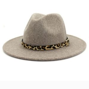 Fedora Panama Hat with Removable Leopard Band in Oatmeal